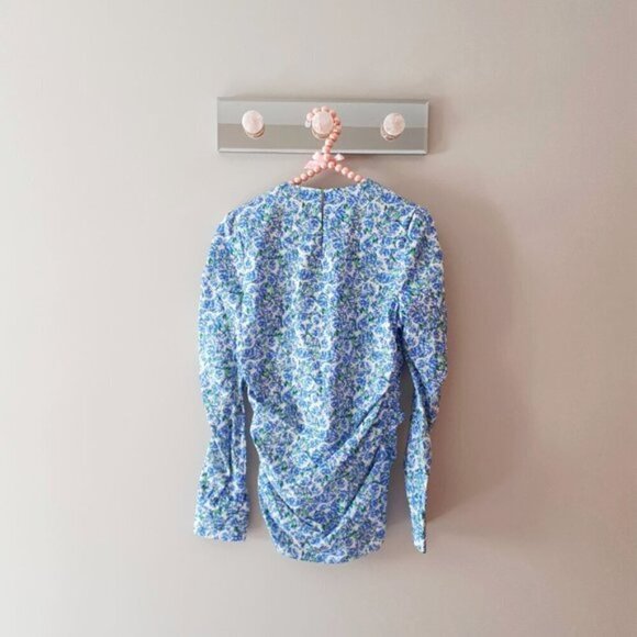 NWT Zara multicolour floral print gathered blouse, S - Picture 6 of 6